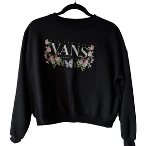 Vans Black Sweatshirt with Floral and Butterfly Design PTP 24